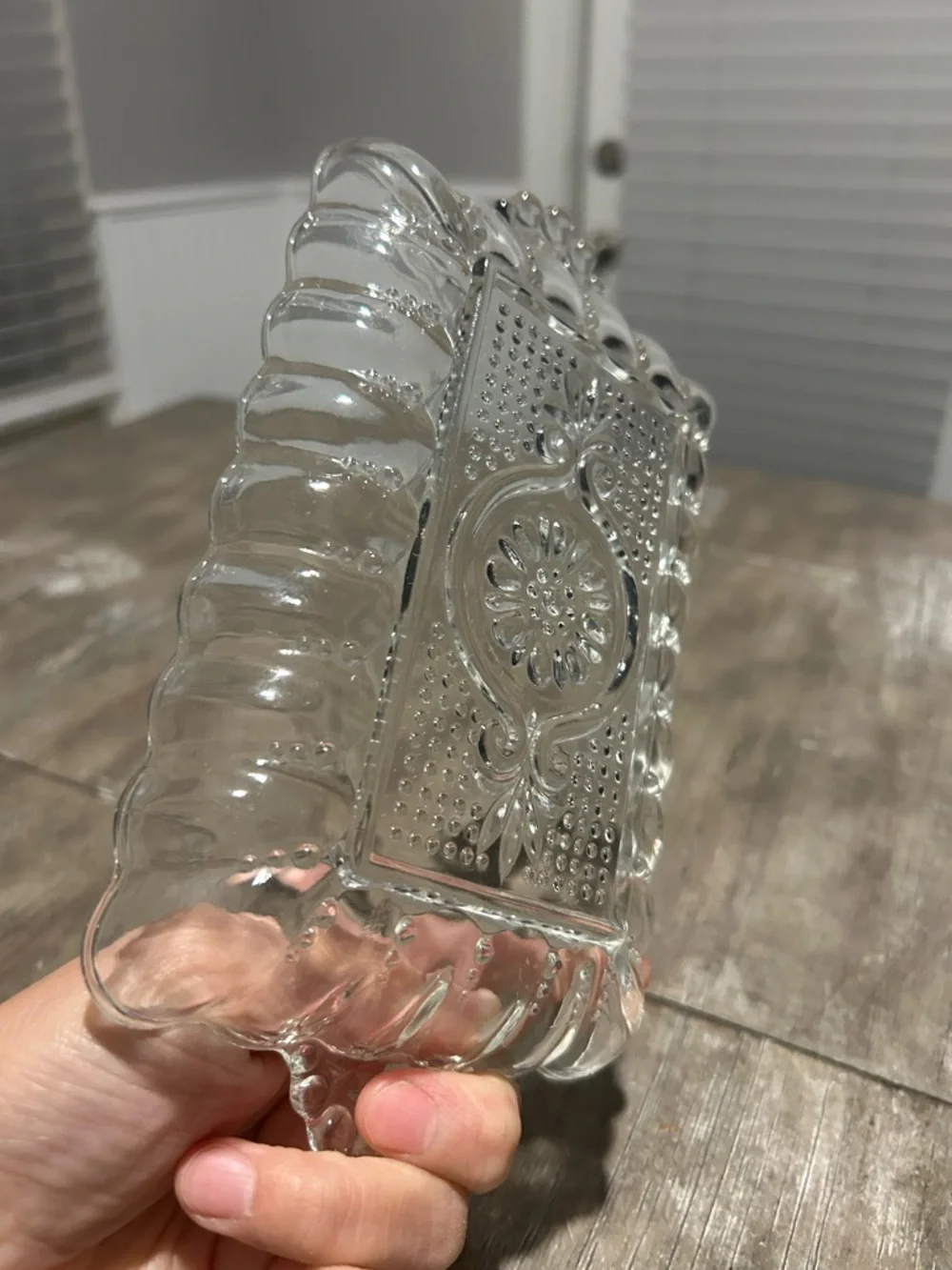 Vintage (ca 1956) Anchor Hocking Rectangular Pressed Glass Relish Dish #156 EUC